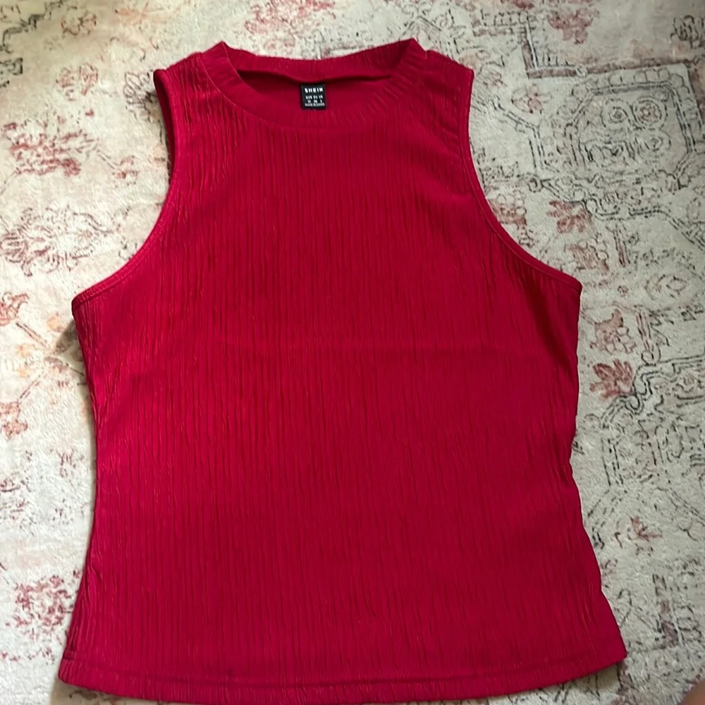 Red Ribbed Tank - Picture 1 of 3